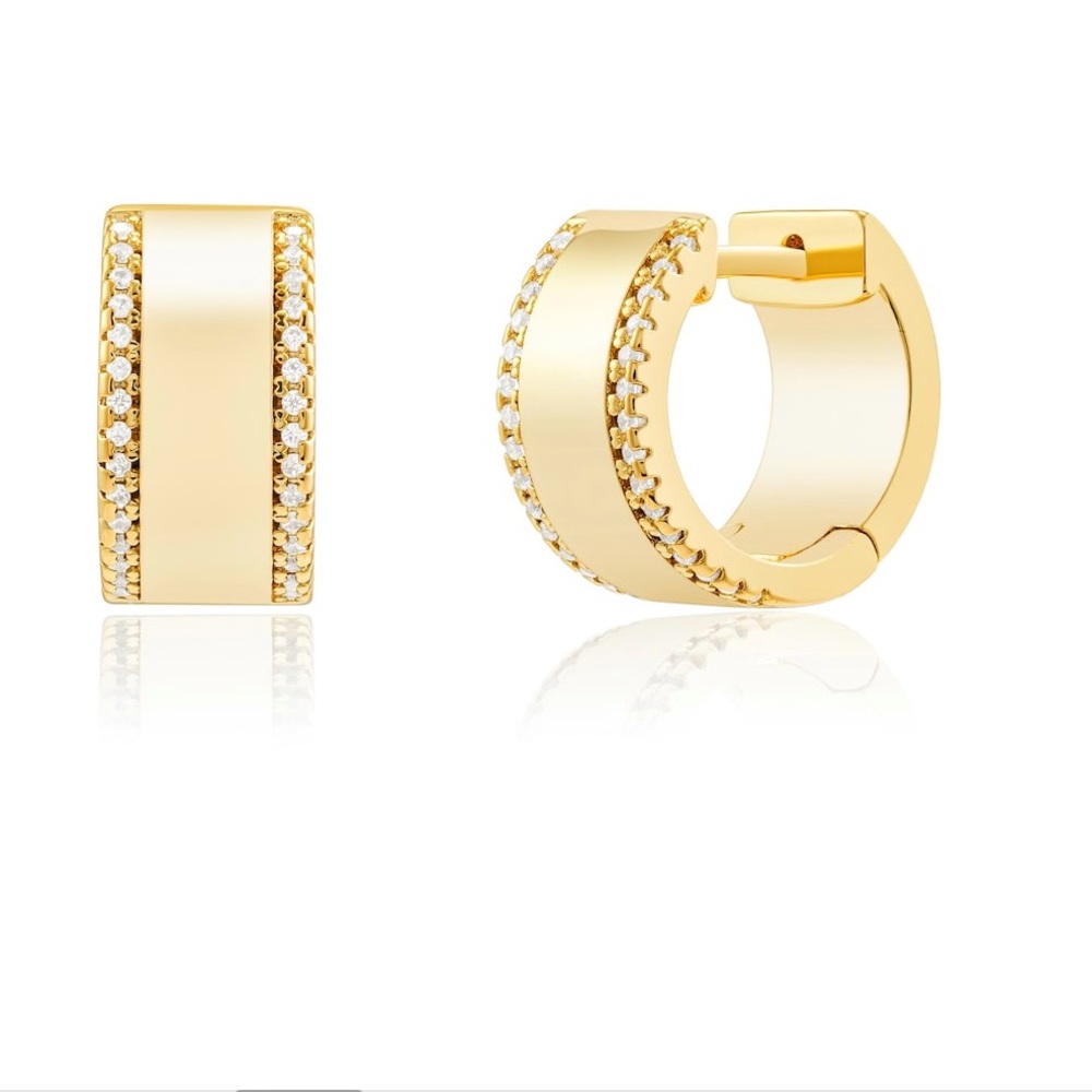 Gold Plated Huggie Earrings Gold Hoop Earrings